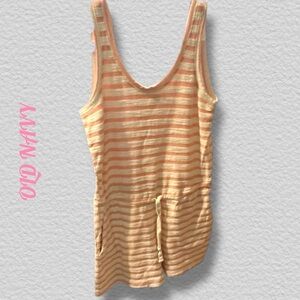 Old Navy Pink and White Knit Romper